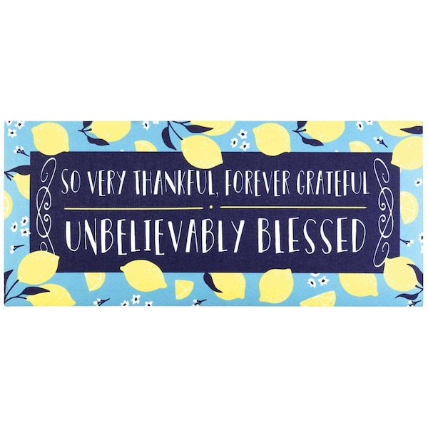 Perfectpillows 9.75 x 21.875 in. Thankful Grateful Blessed Insert Doormat PE3458039 - main